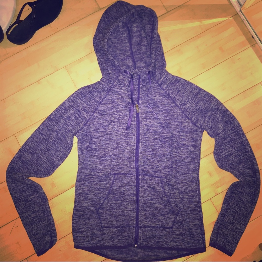 Purple Reebok zip up jacket with thumb holes